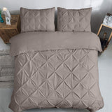 100% Cotton Duvet Cover Set Salvador | Taupe | Double - 200cm (W) x 220cm (L) - The Bedding & Blankets Store
