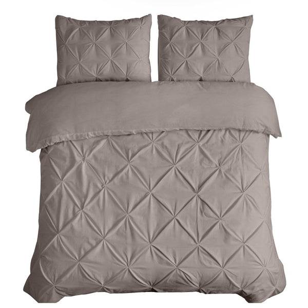 100% Cotton Duvet Cover Set Salvador | Taupe | Double - 200cm (W) x 220cm (L) - The Bedding & Blankets Store