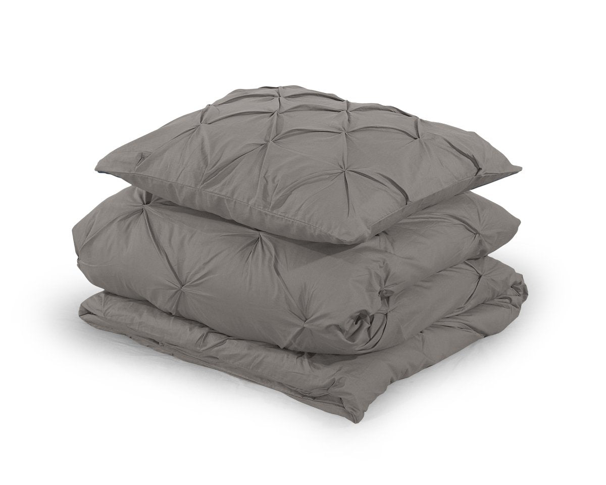 100% Cotton Duvet Cover Set Salvador | Taupe | Double - 200cm (W) x 220cm (L) - The Bedding & Blankets Store