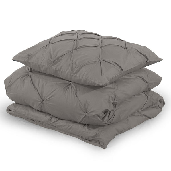 100% Cotton Duvet Cover Set Salvador | Taupe | Double - 200cm (W) x 220cm (L) - The Bedding & Blankets Store