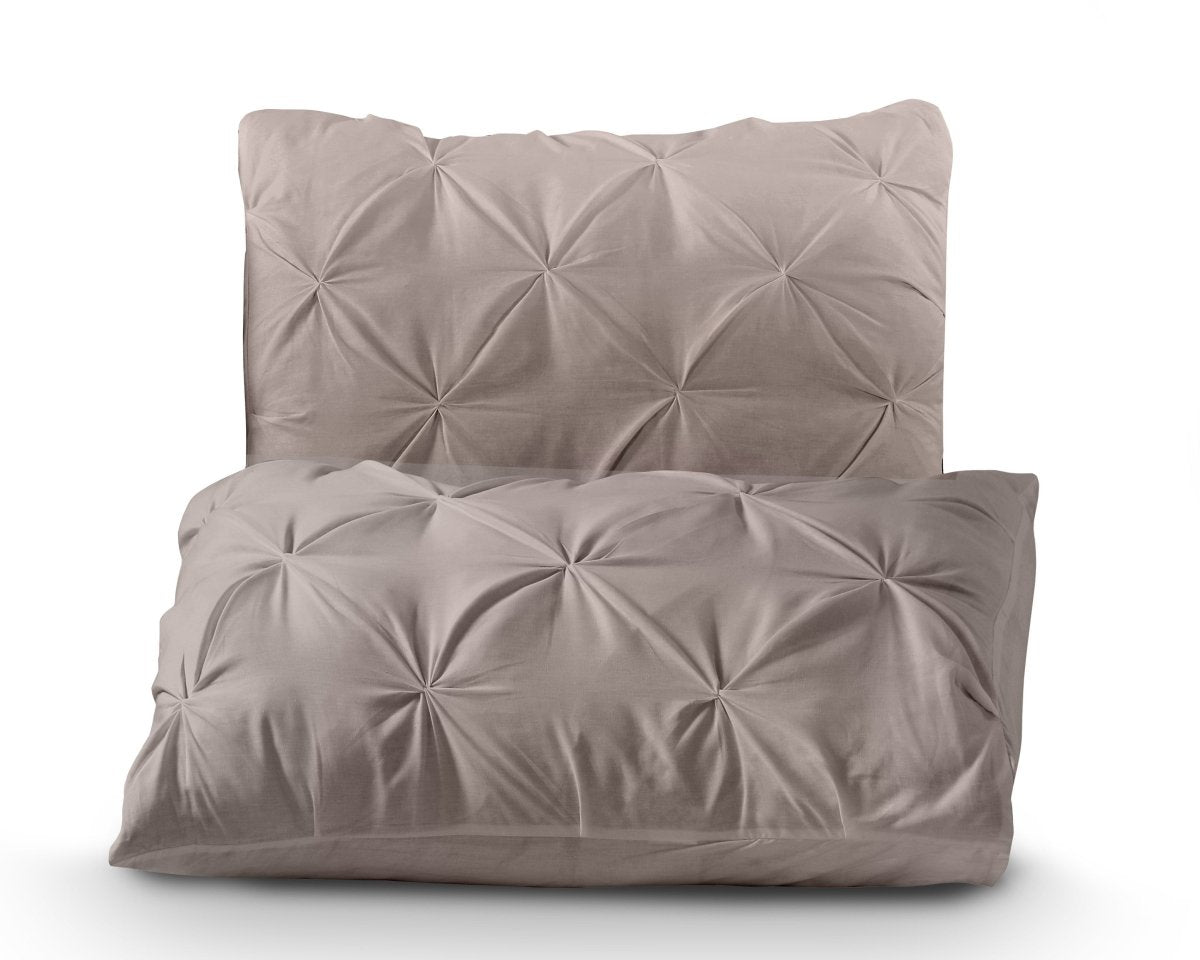 100% Cotton Duvet Cover Set Salvador | Taupe | Double - 200cm (W) x 220cm (L) - The Bedding & Blankets Store