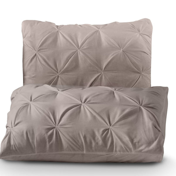 100% Cotton Duvet Cover Set Salvador | Taupe | Double - 200cm (W) x 220cm (L) - The Bedding & Blankets Store