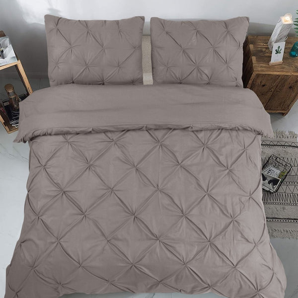 100% Cotton Duvet Cover Set Salvador | Taupe | Double - 200cm (W) x 220cm (L) - The Bedding & Blankets Store