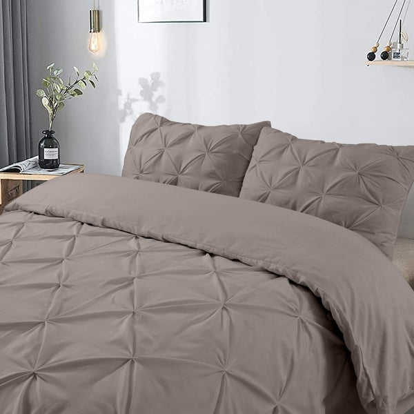 100% Cotton Duvet Cover Set Salvador | Taupe | Double - 200cm (W) x 220cm (L) - The Bedding & Blankets Store