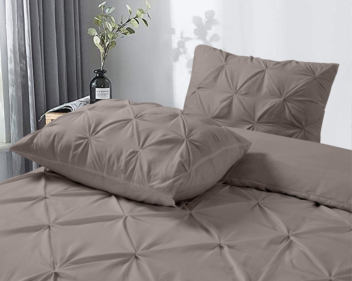 100% Cotton Duvet Cover Set Salvador | Taupe | Double - 200cm (W) x 220cm (L) - The Bedding & Blankets Store
