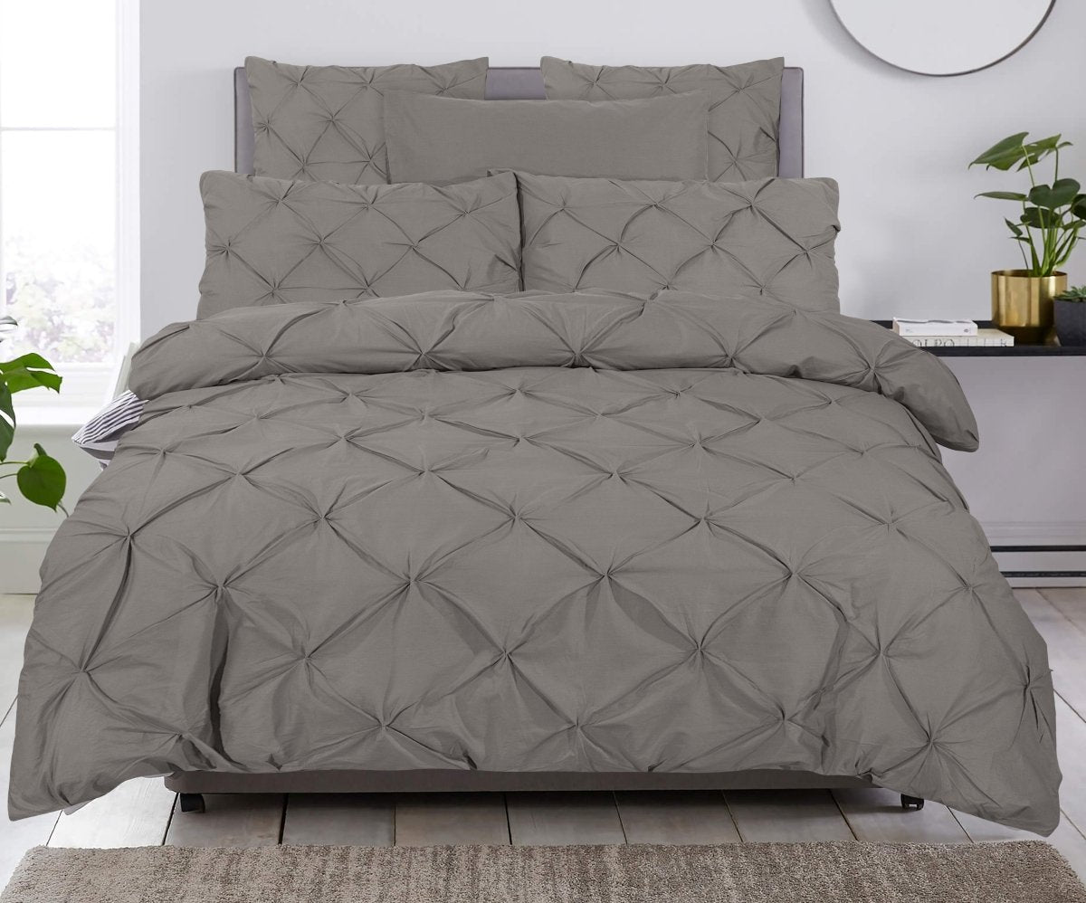 100% Cotton Duvet Cover Set Salvador | Taupe | Single - 140cm (W) x 220cm (L) - The Bedding & Blankets Store