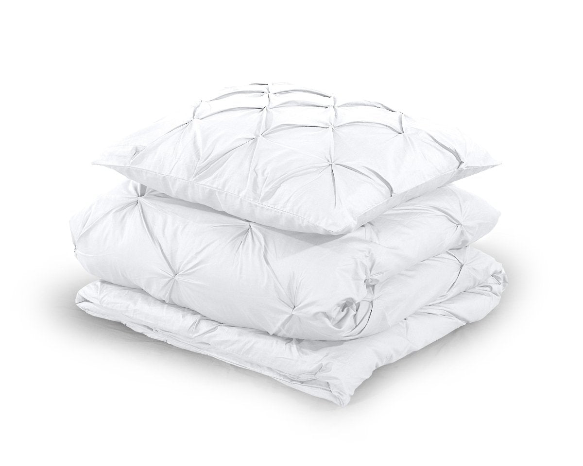 100% Cotton Duvet Cover Set Salvador | White | Double - 200cm (W) x 220cm (L) - The Bedding & Blankets Store