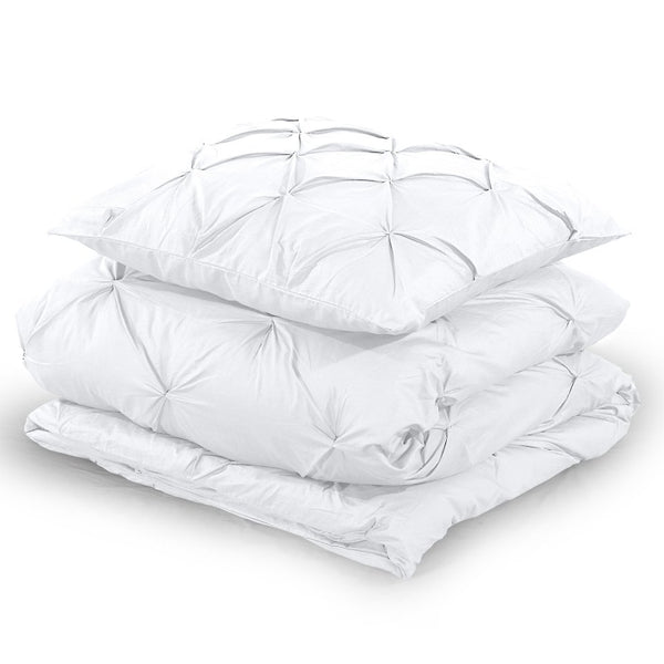 100% Cotton Duvet Cover Set Salvador | White | Double - 200cm (W) x 220cm (L) - The Bedding & Blankets Store