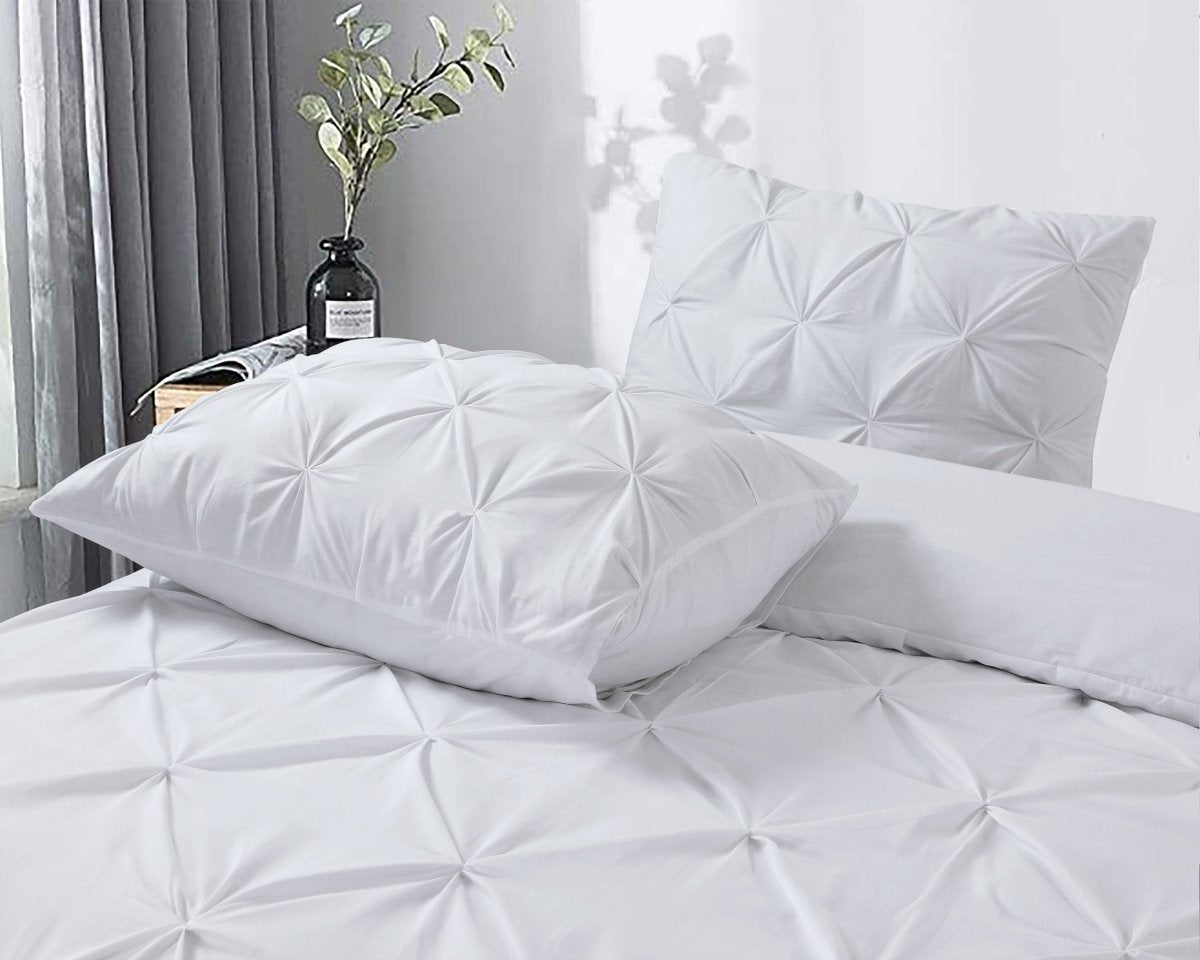 100% Cotton Duvet Cover Set Salvador | White | Double - 200cm (W) x 220cm (L) - The Bedding & Blankets Store