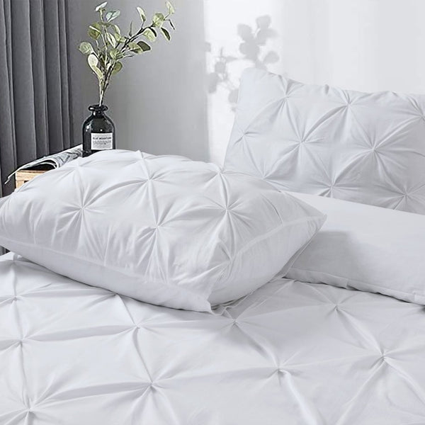 100% Cotton Duvet Cover Set Salvador | White | Double - 200cm (W) x 220cm (L) - The Bedding & Blankets Store