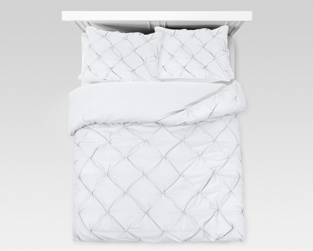 100% Cotton Duvet Cover Set Salvador | White | Double - 200cm (W) x 220cm (L) - The Bedding & Blankets Store