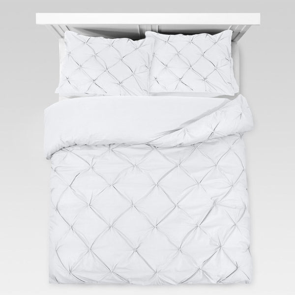 100% Cotton Duvet Cover Set Salvador | White | Double - 200cm (W) x 220cm (L) - The Bedding & Blankets Store