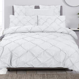 100% Cotton Duvet Cover Set Salvador | White | Single - 140cm (W) x 220cm (L) - The Bedding & Blankets Store