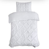 100% Cotton Duvet Cover Set Salvador | White | Single - 140cm (W) x 220cm (L) - The Bedding & Blankets Store