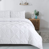 100% Cotton Duvet Cover Set Salvador | White | Single - 140cm (W) x 220cm (L) - The Bedding & Blankets Store