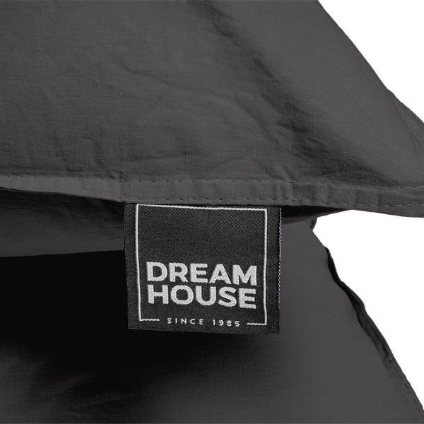 100% Cotton Duvet Cover Set Stone Washed | Anthracite | Single - 135cm (W) x 200cm (L) - The Bedding & Blankets Store