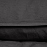 100% Cotton Duvet Cover Set Stone Washed | Anthracite | Single - 135cm (W) x 200cm (L) - The Bedding & Blankets Store