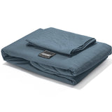 100% Cotton Duvet Cover Set Stone Washed | Blue | Single - 135cm (W) x 200cm (L) - The Bedding & Blankets Store