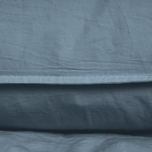 100% Cotton Duvet Cover Set Stone Washed | Blue | Single - 135cm (W) x 200cm (L) - The Bedding & Blankets Store