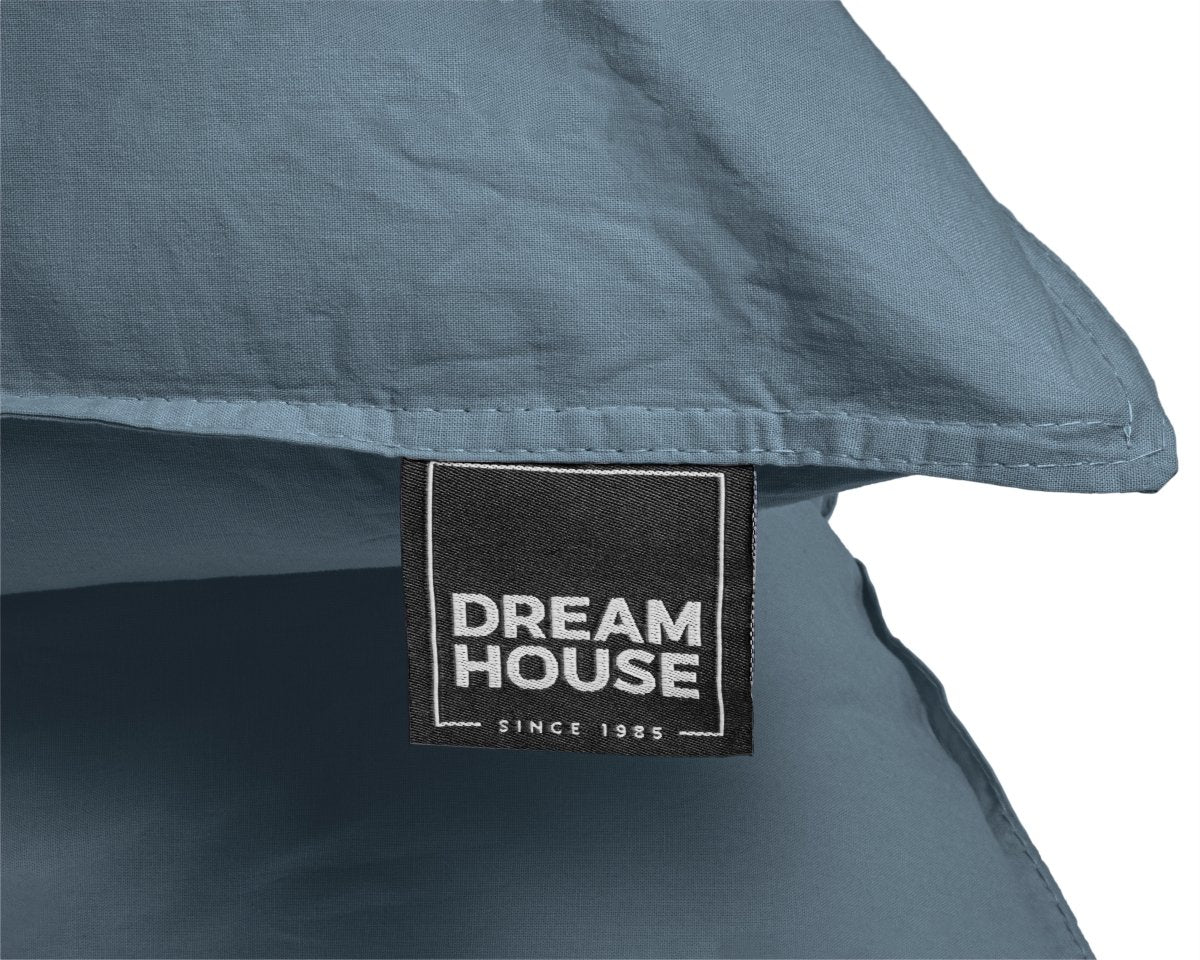 100% Cotton Duvet Cover Set Stone Washed | Blue | Single - 135cm (W) x 200cm (L) - The Bedding & Blankets Store