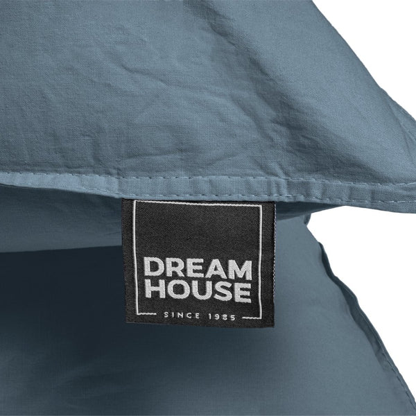 100% Cotton Duvet Cover Set Stone Washed | Blue | Single - 135cm (W) x 200cm (L) - The Bedding & Blankets Store