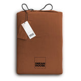 100% Cotton Duvet Cover Set Stone Washed | Brown | Single - 140cm (W) x 220cm (L) - The Bedding & Blankets Store