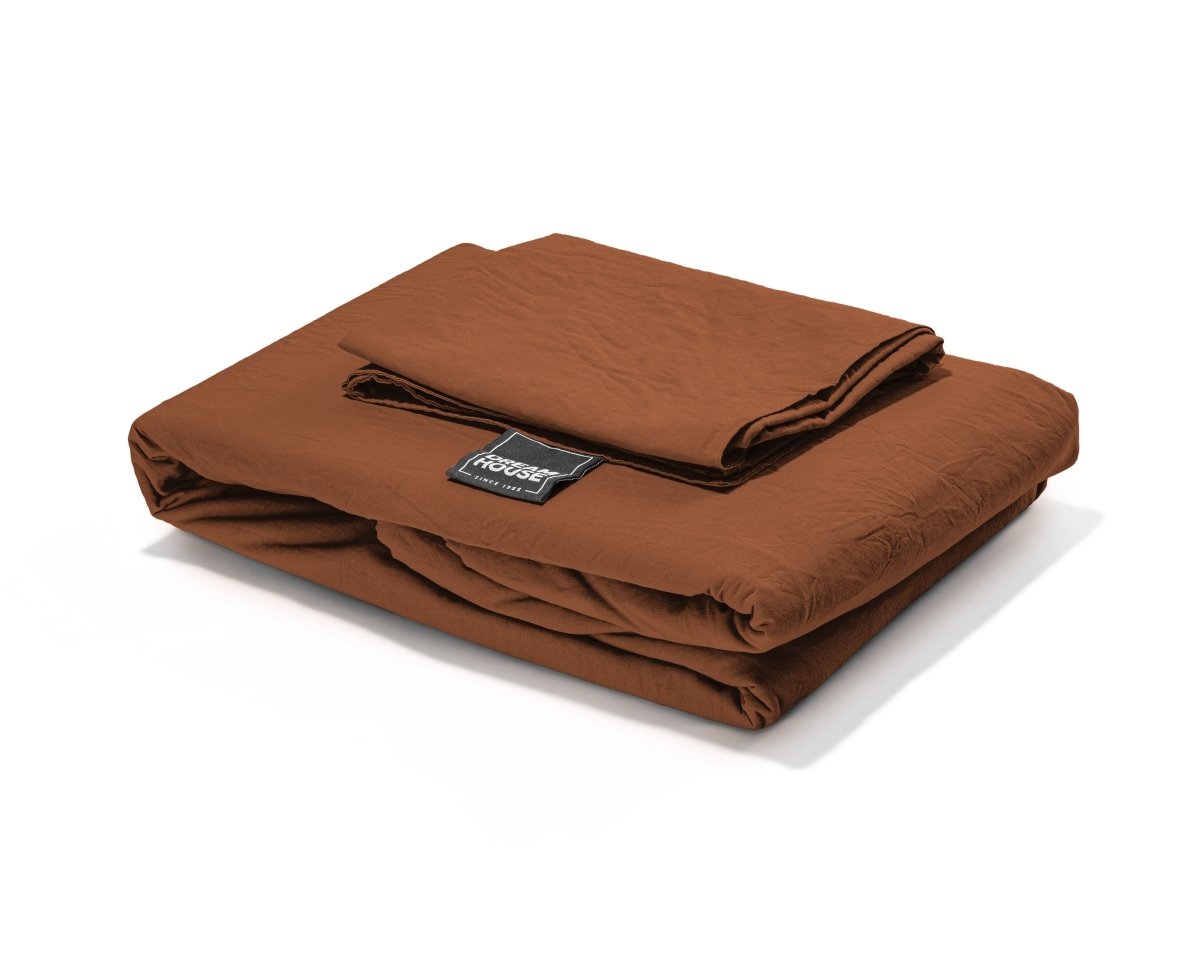 100% Cotton Duvet Cover Set Stone Washed | Brown | Single - 140cm (W) x 220cm (L) - The Bedding & Blankets Store