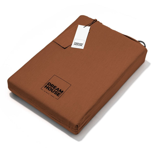 100% Cotton Duvet Cover Set Stone Washed | Brown | Single - 140cm (W) x 220cm (L) - The Bedding & Blankets Store