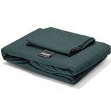 100% Cotton Duvet Cover Set Stone Washed | Dark Green | Single - 140cm (W) x 220cm (L) - The Bedding & Blankets Store