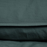 100% Cotton Duvet Cover Set Stone Washed | Dark Green | Single - 140cm (W) x 220cm (L) - The Bedding & Blankets Store