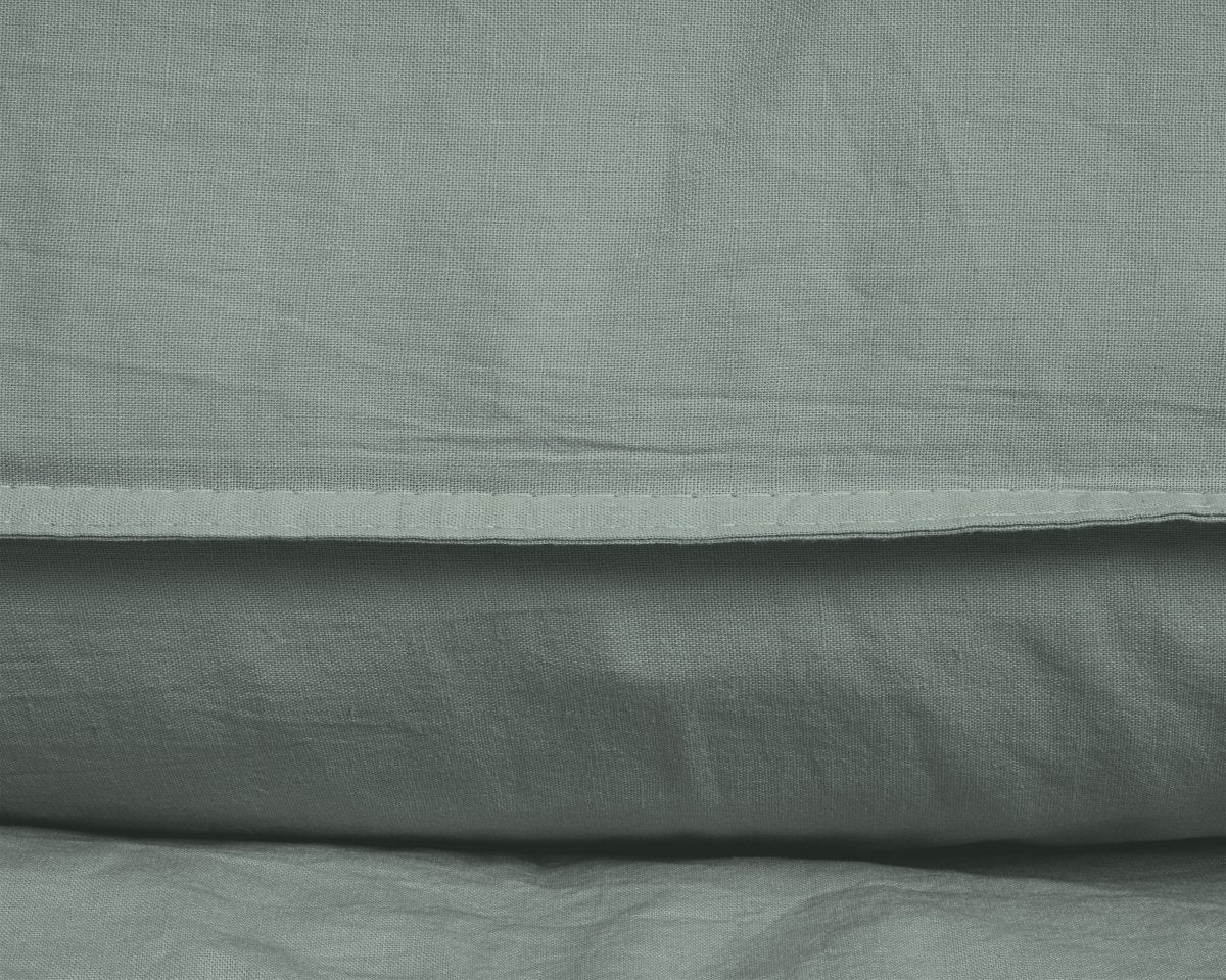 100% Cotton Duvet Cover Set Stone Washed | Green | Single - 140cm (W) x 220cm (L) - The Bedding & Blankets Store