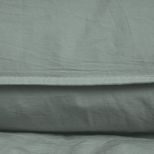 100% Cotton Duvet Cover Set Stone Washed | Green | Single - 140cm (W) x 220cm (L) - The Bedding & Blankets Store