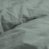 100% Cotton Duvet Cover Set Stone Washed | Green | Single - 140cm (W) x 220cm (L) - The Bedding & Blankets Store