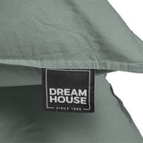 100% Cotton Duvet Cover Set Stone Washed | Green | Single - 140cm (W) x 220cm (L) - The Bedding & Blankets Store
