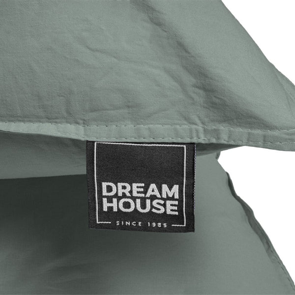 100% Cotton Duvet Cover Set Stone Washed | Green | Single - 140cm (W) x 220cm (L) - The Bedding & Blankets Store