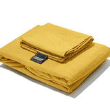 100% Cotton Duvet Cover Set Stone Washed | Mustard | Double - 200cm (W) x 220cm (L) - The Bedding & Blankets Store