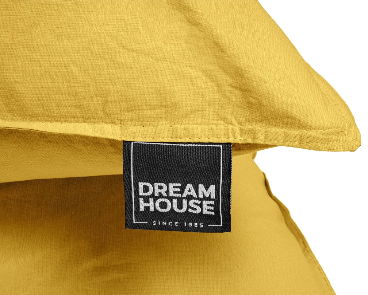 100% Cotton Duvet Cover Set Stone Washed | Mustard | Single - 135cm (W) x 200cm (L) - The Bedding & Blankets Store