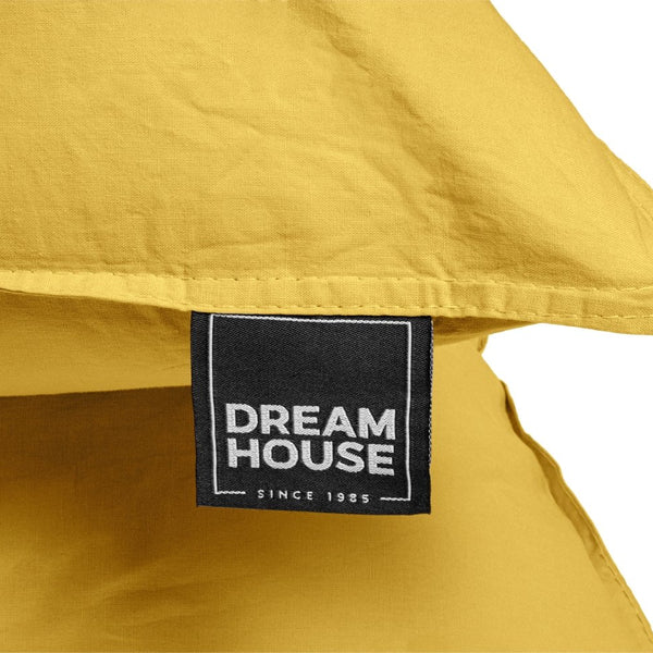 100% Cotton Duvet Cover Set Stone Washed | Mustard | Single - 135cm (W) x 200cm (L) - The Bedding & Blankets Store
