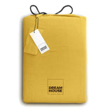 100% Cotton Duvet Cover Set Stone Washed | Mustard | Single - 135cm (W) x 200cm (L) - The Bedding & Blankets Store