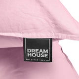 100% Cotton Duvet Cover Set Stone Washed | Pink | Single - 140cm (W) x 220cm (L) - The Bedding & Blankets Store
