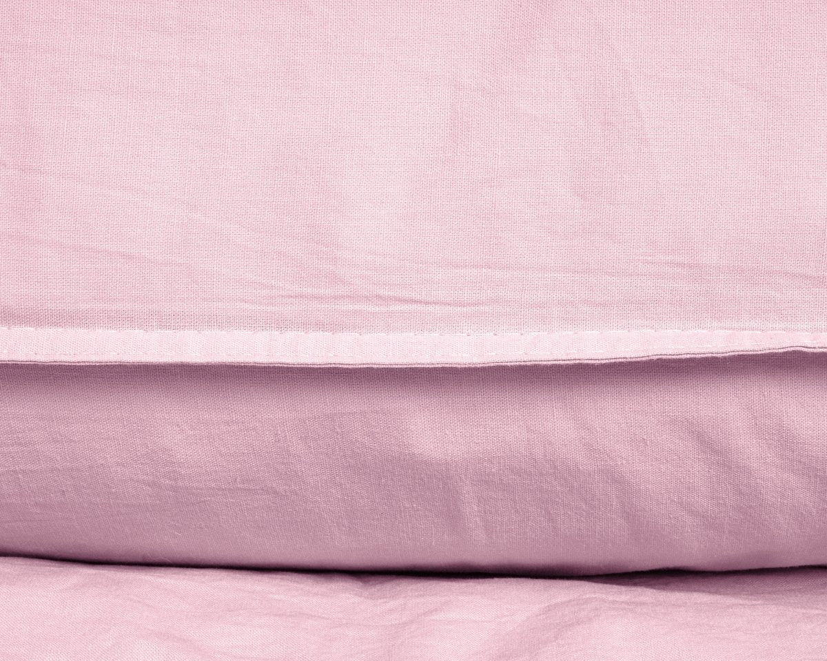 100% Cotton Duvet Cover Set Stone Washed | Pink | Single - 140cm (W) x 220cm (L) - The Bedding & Blankets Store