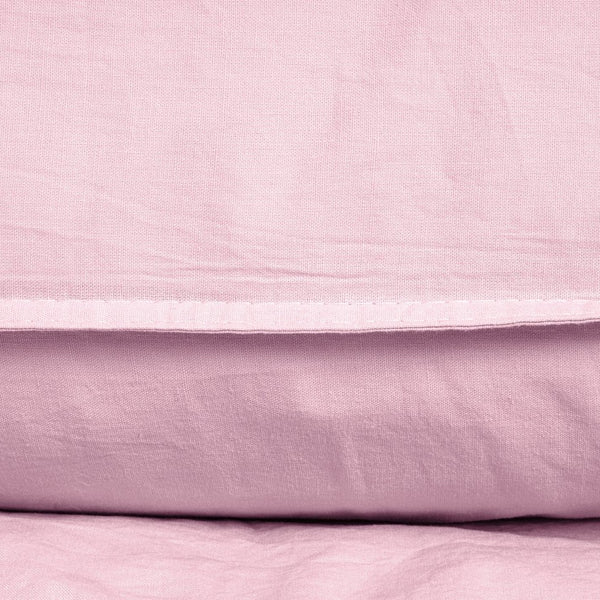 100% Cotton Duvet Cover Set Stone Washed | Pink | Single - 140cm (W) x 220cm (L) - The Bedding & Blankets Store