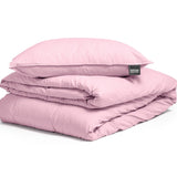 100% Cotton Duvet Cover Set Stone Washed | Pink | Single - 140cm (W) x 220cm (L) - The Bedding & Blankets Store
