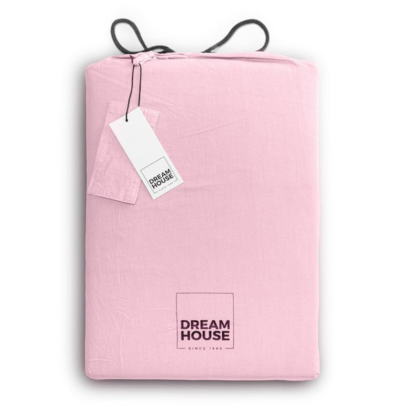 100% Cotton Duvet Cover Set Stone Washed | Pink | Single - 140cm (W) x 220cm (L) - The Bedding & Blankets Store