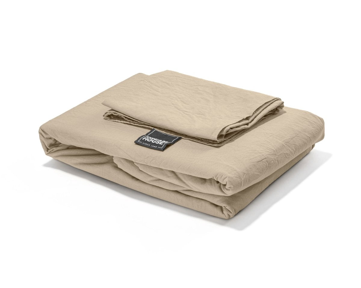 100% Cotton Duvet Cover Set Stone Washed | Sand | Single - 135cm (W) x 200cm (L) - The Bedding & Blankets Store