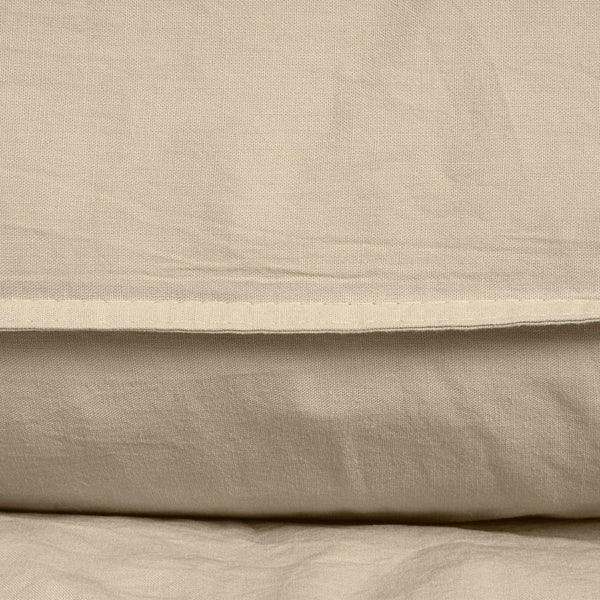 100% Cotton Duvet Cover Set Stone Washed | Sand | Single - 135cm (W) x 200cm (L) - The Bedding & Blankets Store