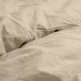 100% Cotton Duvet Cover Set Stone Washed | Sand | Single - 135cm (W) x 200cm (L) - The Bedding & Blankets Store