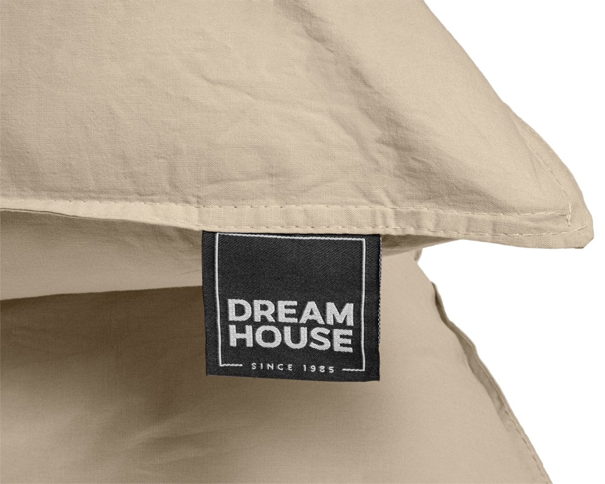 100% Cotton Duvet Cover Set Stone Washed | Sand | Single - 135cm (W) x 200cm (L) - The Bedding & Blankets Store
