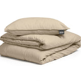 100% Cotton Duvet Cover Set Stone Washed | Sand | Single - 135cm (W) x 200cm (L) - The Bedding & Blankets Store