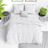 100% Cotton Duvet Cover Set Stone Washed | White | Single - 135cm (W) x 200cm (L) - The Bedding & Blankets Store